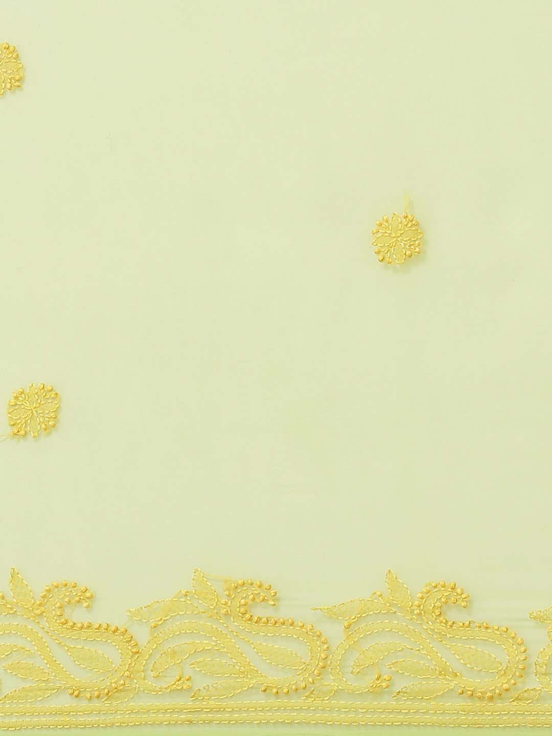 Ada Women's Hand Embroidered Faux Georgette Lucknow Chikankari Saree with Unstitched Blouse Piece A311198 Green