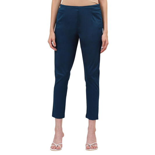 Rangriti Women Cobalt Blue Slim Pants_XL