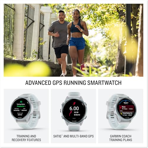 Garmin Forerunner 570 42mm GPS Running Smartwatch, Cloud Blue | Advanced Training & Recovery, Sleep Coach, Heart Rate, Download Music, Up to 10 Day Battery | Signature Series Power Bundle