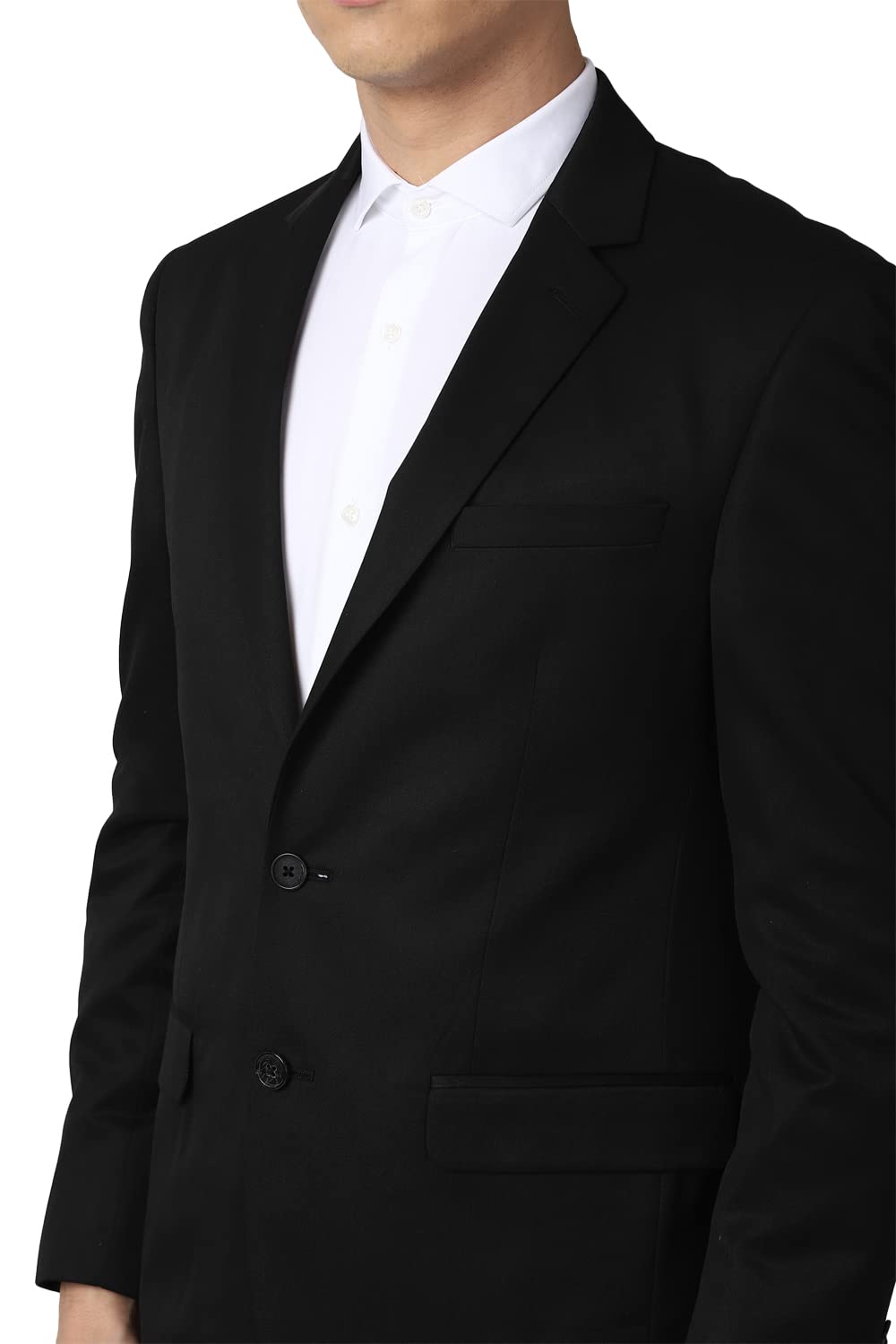 Peter England Men's Polyester Blend Regular Business Suit Pants Set (PESUOTLBO00861_Navy Blue_40)