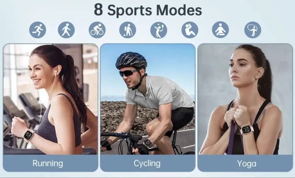 mi Smart Watch for Kids Boys Girls 09-12 Years Old - ID116 Plus Men Man Women Bluetooth Fitness Band Watch with Heart Rate Activity Tracker Waterproof, Calorie Counter, Blood Pressure, OLED - Black