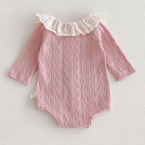 Hopscotch Baby Girls Textured Print Full Sleeves Pink Bodysuits For Ages (12-18 Months)