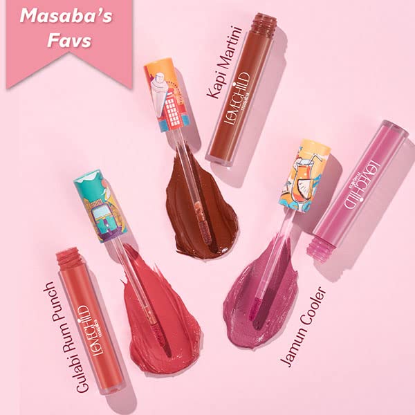 LoveChild Masaba Meetha Jaljeera Lush-Matte Mauve Pink Lip Creme, 3ml