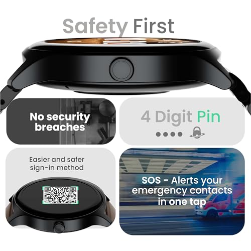 GOBOULT Rover Pro Smartwatch 1.43'' AMOLED, BT Calling 5.3, 1000 Nits Brightness, IP68, 150+ Watchfaces, 120+ Sports Modes, AI Voice Assistant, SpO2 Monitoring (Coal Black)