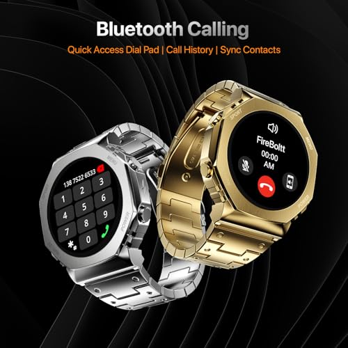 Boltt Obsidian 33.5mm (1.32 inch) AMOLED Display, Stainless Steel Design, 466 * 466 px Resolution, Bluetooth Calling, Multiple Sports Modes, Health Mode, IP67, Weather Updates