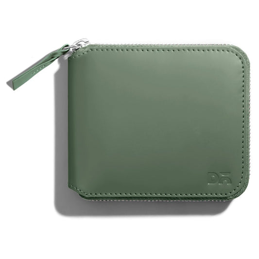 DailyObjects Sap Green Women's Zip Wallet | Made with Vegan Leather Material | Carefully Handcrafted | Holds up to 8 Cards | Slim & Easy to Fit in Pocket | Coin Pocket with Button Closure