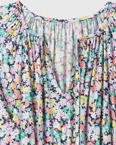 GAP Women's Rayon Fit and Flare Above The Knee Casual Dress (442528425_Multi Multicolour