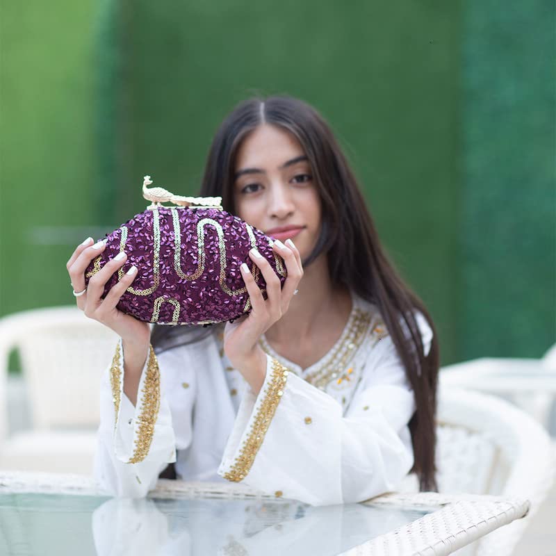 Artklim Purple Pop Sequin Clutch