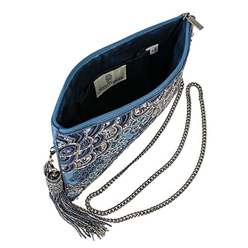 Mary Frances Work It Beaded Handbag Clutch – Art Deco Crossbody Evening Purse with Zipper Closure for Travel, Weddings, Parties – Multicolor