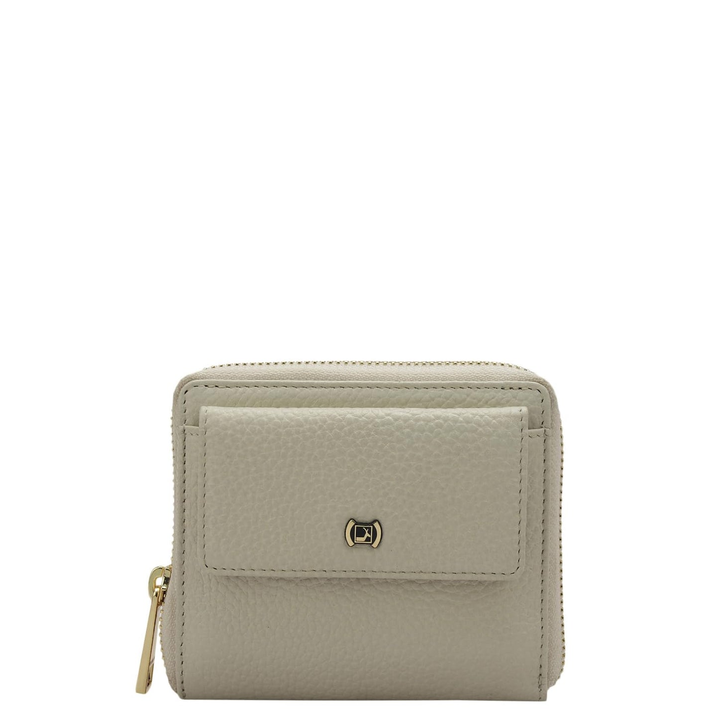 Da Milano Small Leather Wallet for Women – Butter – Genuine Leather Zipper Wallet with Card Slots, Compartments & Pockets