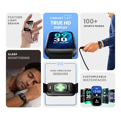 Pebble Newly Launched Dash Premium Fitness Band | Activity Tracking | Sports Modes | Health Tracking | Sleek Display | Lightweight - Ivory