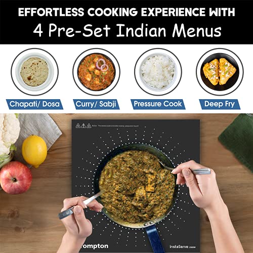 Crompton Greaves Instaserve 2000 W Induction Cooktop, Black and Silver, Medium