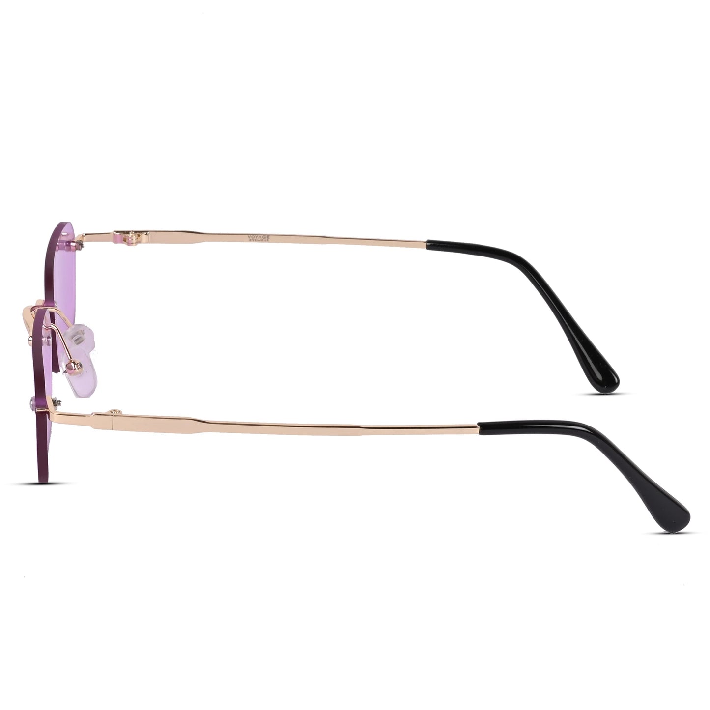 Voyage UV Protected Violet Rectangular Sunglasses for Men & Women (3405MG3787 | Golden Frame | Violet Lens)