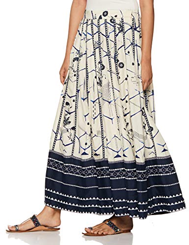 W for Woman Women's Maxi Skirt (17AU55290-50111_White_WS_White_S)