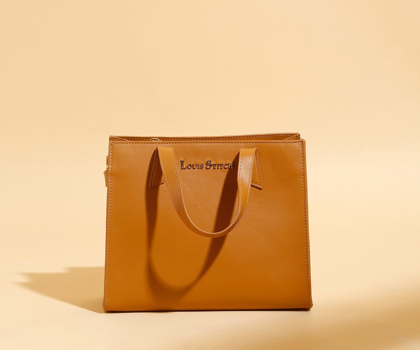 LOUIS STITCH Stylish Tan Handbag for Women | Ladies Satchel Handbag for Travel, Office, College | LDB-VF1039-HBTN