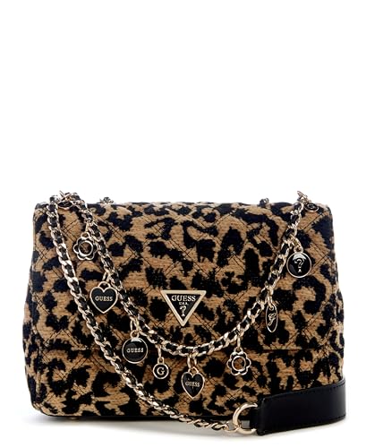 GUESS Brown Animal Print Giully Crossbody Bag
