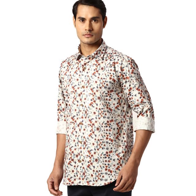 Park Avenue Slim Fit Grey Casual Shirt for Men - SaumyasStore