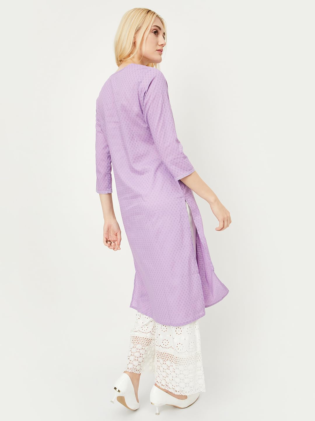 Max Women's Cotton Blend Regular Fit Kurta (MAEKSU24KI_Purple_M