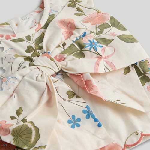 Mothercare Girls Garden Mural Printed Sleeveless 2-Piece Blouse and Skirt Set - Cream