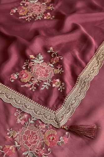 Soch Women's Viscose Blend Floor Length Dress (EWS5CD22100_Onion Pink