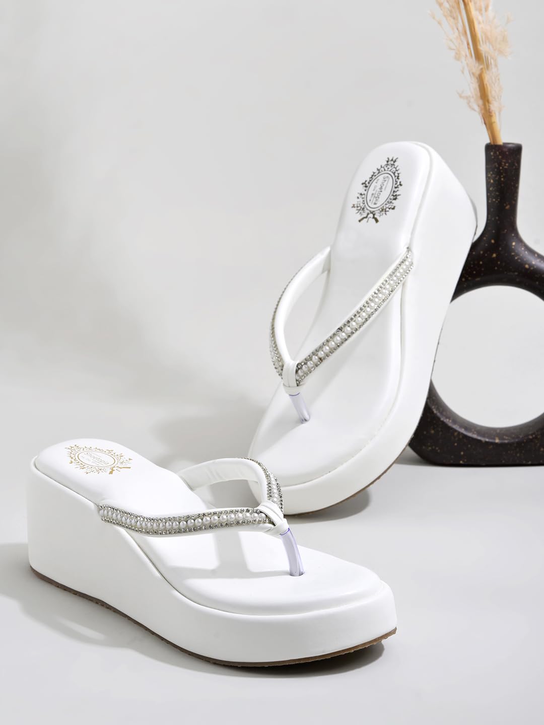 Shoetopia Women's Wedge Sandal-3 Kids UK (Alexa-White)-EU36