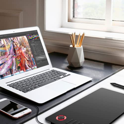 VEIKK A15PRO Graphic Drawing Pen Tablet 10 * 6 inch with 12 Hotkeys and a Quick Dial Support Windows, Mac, Linux, Tilt Pressure (8192 Level Pressure Battery -Free Stylus) (Red)
