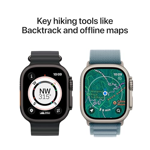 Apple Watch Ultra 3 GPS + Cellular 49mm Natural Titanium Case with Blue/Bright Blue Trail Loop - M/L