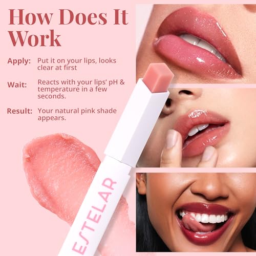Estelar pH Cherri Glow Lipstick, Color Changing Pink Lip Balm, Personalized Lip Tint pH Stick, Enriched with Sea Buckthorn, Almond and Argan Oil, Hydrating, Long-Lasting, Paraben Free, 2.6g