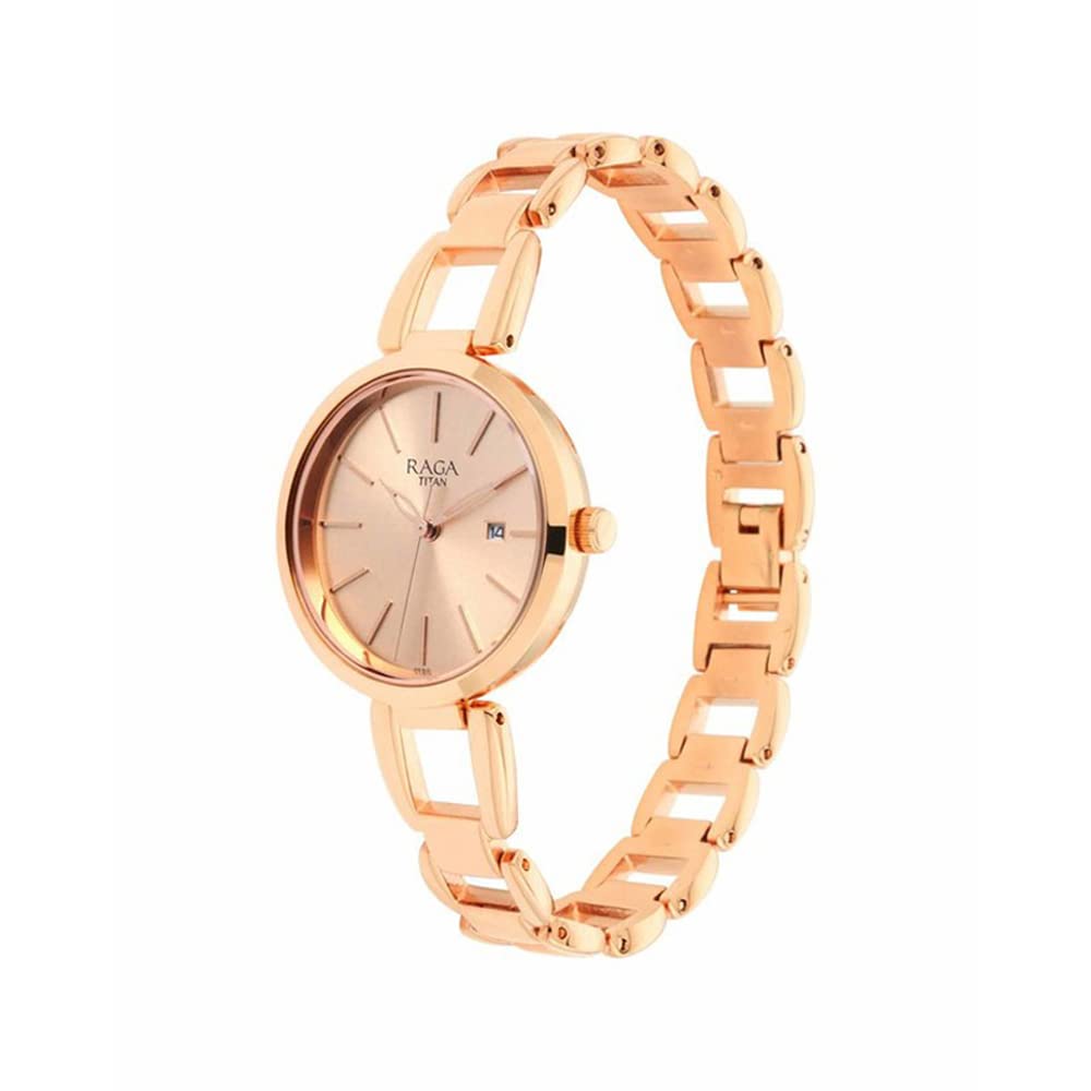 Titan Raga Women's Viva Trendsetter Rose Gold Analog Watch-NS2642WM01/NT2642WM01
