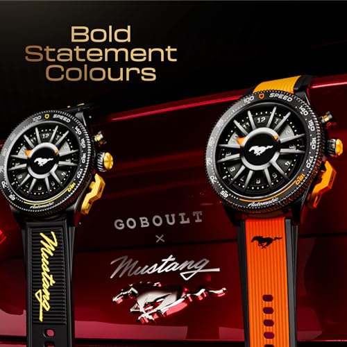 GOBOULT Newly Launched Mustang Stallion Smart Watch 1.43'' AMOLED Display, Rotating Bezel, BT Calling, 200+Watchfaces, 700 Nits Brightness, AI Voice Assistant, SpO2 Monitoring (Turbo Orange