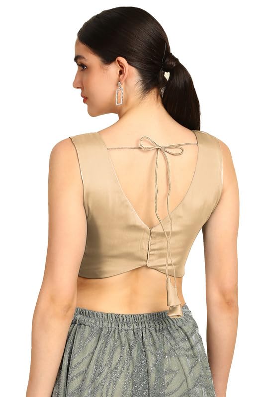 Soch Womens Beige V-Neck Princess Line Tissue Padded Blouse