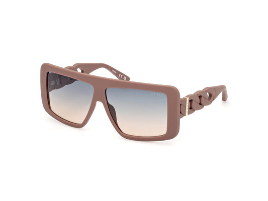 GUESS 100% UV protecetd | Gradient | Polarized | Large | Full Rim | Square | Frame: Brown | Lens: Green
