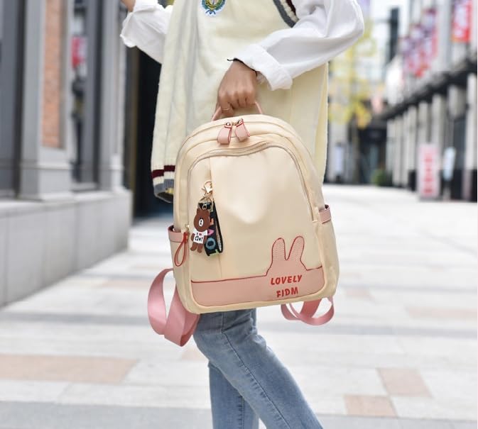 BANQLYN Shoulder Bag for Women Stylish Ladies Messenger Bags Purse and Handbags Wallet Mini Backpack Purse, European And American Trend Trip Purpose Backpack (Black) (Cream)