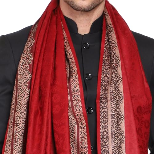 Weavers Villa Men's Woven Acro Wool Gents Shawls, Muffler, Stoles for Men, 100cm x 200cm