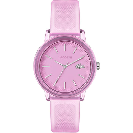 Lacoste Lacoste.12.12 Qtz Basic Pink Round Dial Women's Watch|Leather Material|Multi Color Band - 2001362