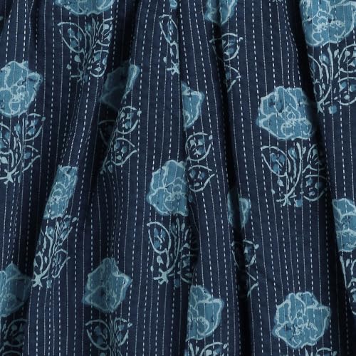 Hopscotch Girls Sleeveless Blue 2-Pc Gota Lace Kurta Set For Age (3-4 Years)