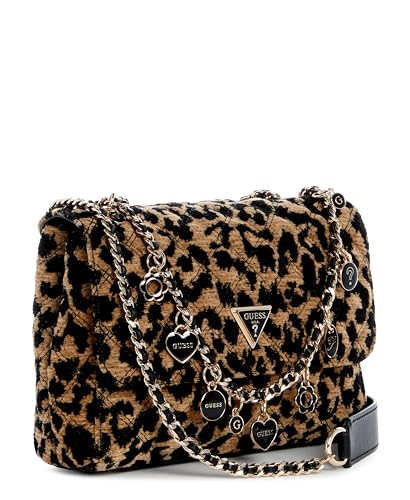 GUESS Brown Animal Print Giully Crossbody Bag