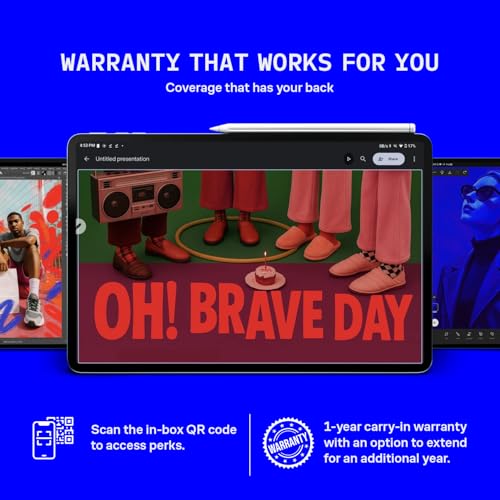 Brave Ark (SmartChoice) Android Tablet with Pen| 12.95"(32cm) 2.8K 144Hz Display| Snapdragon 8s Gen 3| AI-Enabled|12GB RAM, 256GB ROM| Segment's Biggest 14550mAh Battery| 8 Speakers|WiFi|Galactic Blue