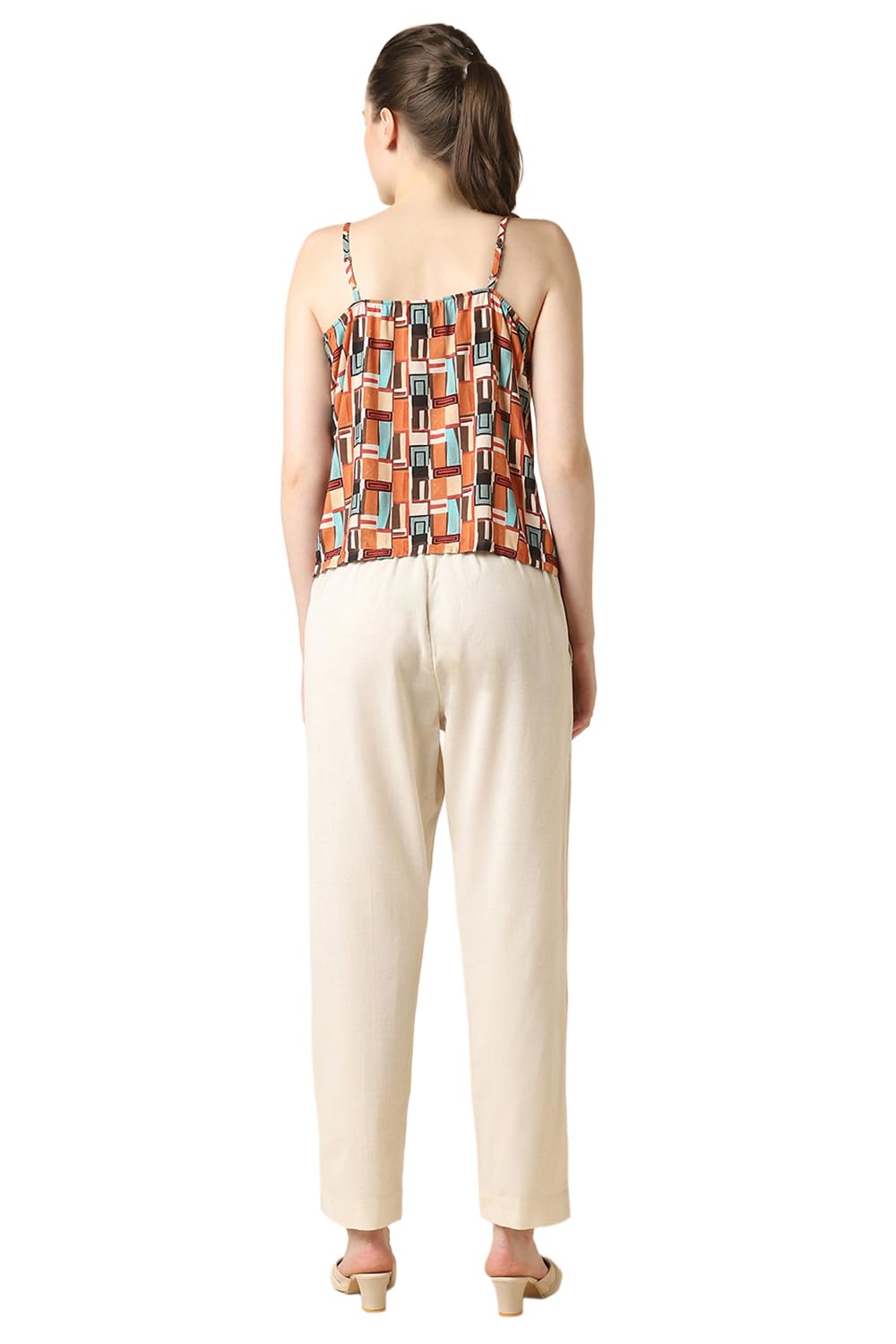 Van Heusen Women Cotton Solid Cigarette Pant - Relax Fit, Functional Pocketss