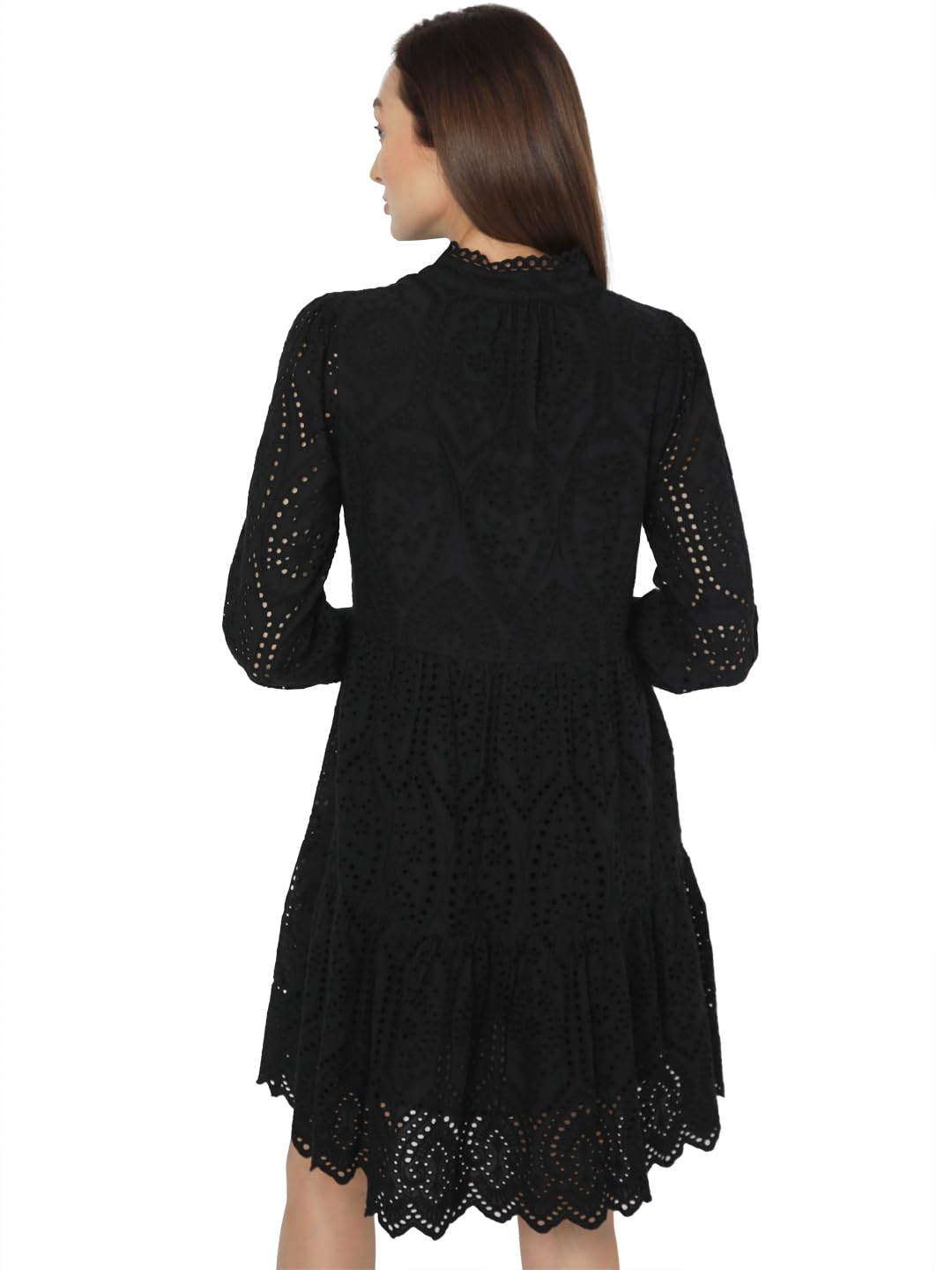 Vero Moda Women's Cotton Fit and Flare Above The Knee Dress (10310699- Black