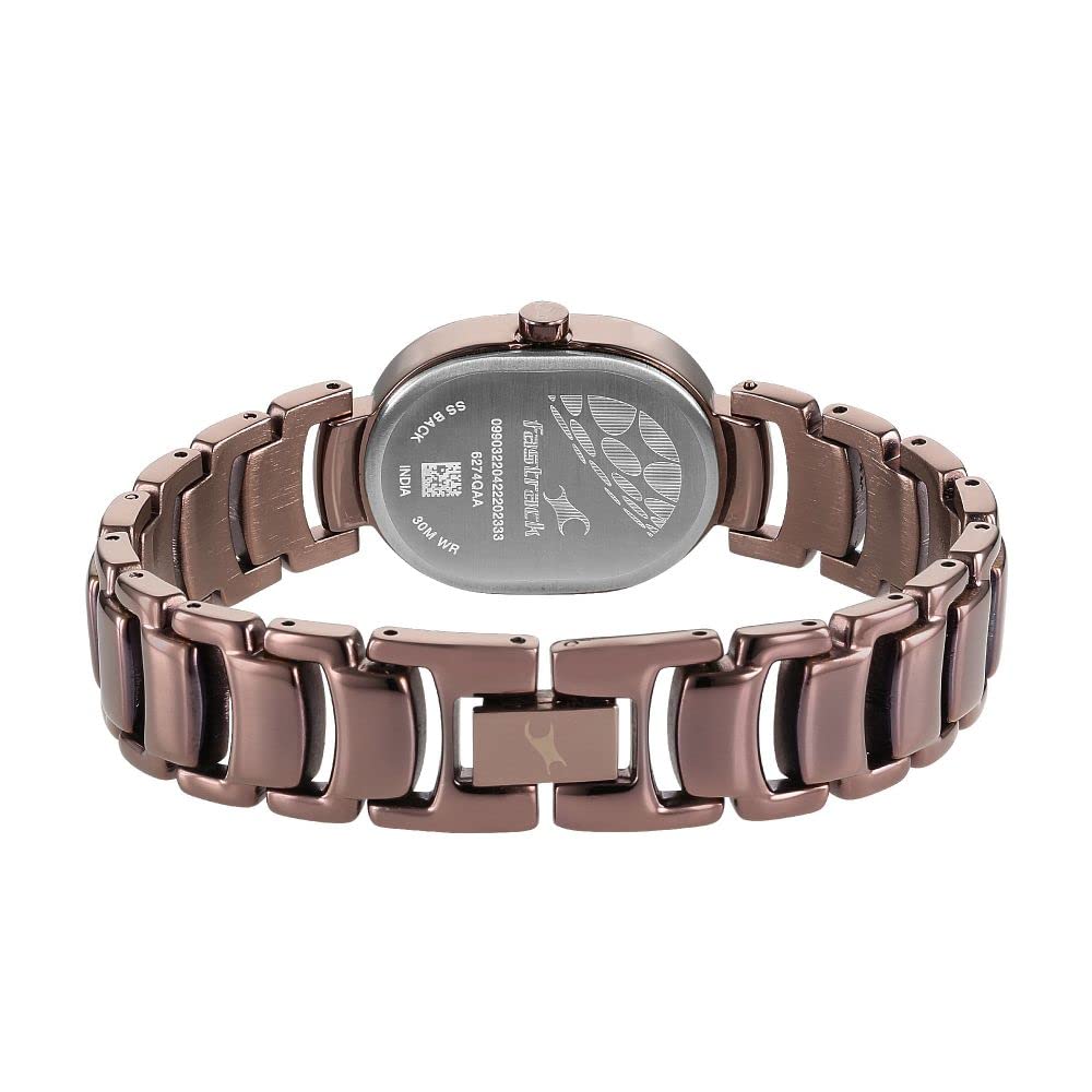 Fastrack Uptown Retreat Quartz Analog Brown Dial Metal Strap Watch for Girls-NS6274QM01/NT6274QM01