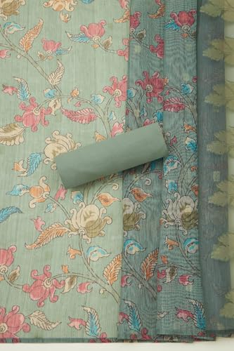 Soch Womens Green Art Silk Woven Design Unstitch Dress Material With Sequins