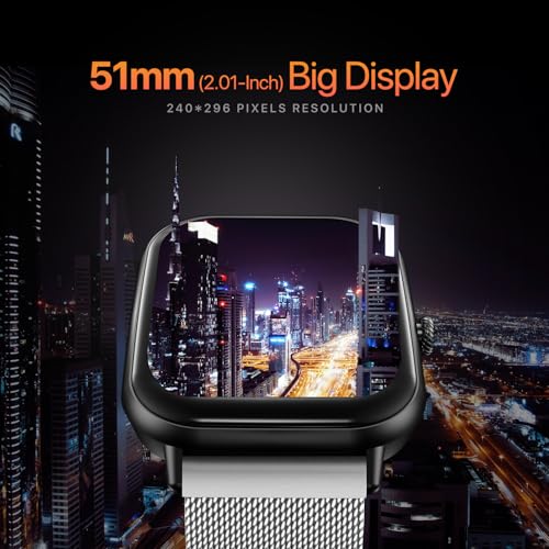 Fire-Boltt Ninja Call Pro Max Ultra Bluetooth Calling Smart Watch, 2.01" HD Display, 120+ Sports Modes, Health Suite, AI Voice Assistance, SpO2 Smartwatch for Men & Women - Silver Link