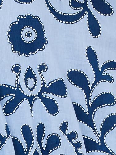 Max Kalki x Max Women Printed Belted Shirt Dress(Blue_XS)
