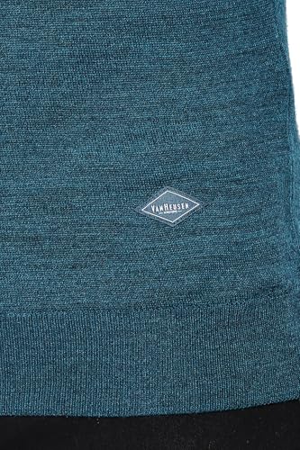 Van Heusen Athleisure Men Sweater - 100% Merino Wool - Crew Neck, Full Sleeve, Ultra Soft_72001_Teal_XL