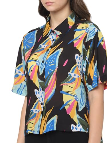 VERO MODA Women Tropical Print Multicolor Viscose Regular Fit Shirt