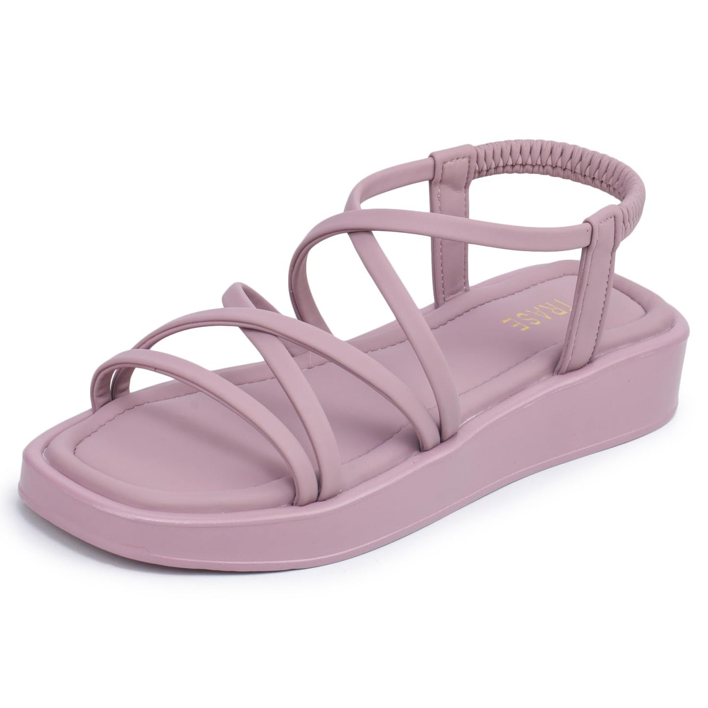 TRASE Women Slingback Sandals, Multi Straps Stylish Design, Cushioned Sole, and Lightweight for Everyday Wear (Peach, 8 UK)