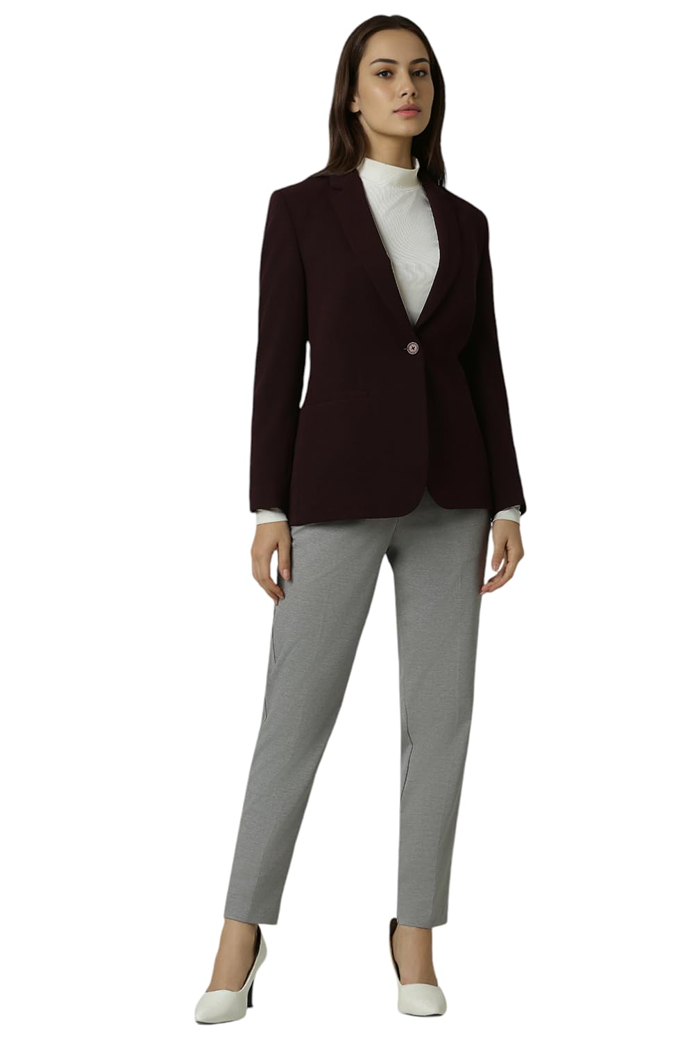 Van Heusen Women's Blazer (VWKZFRGP328501_Maroon