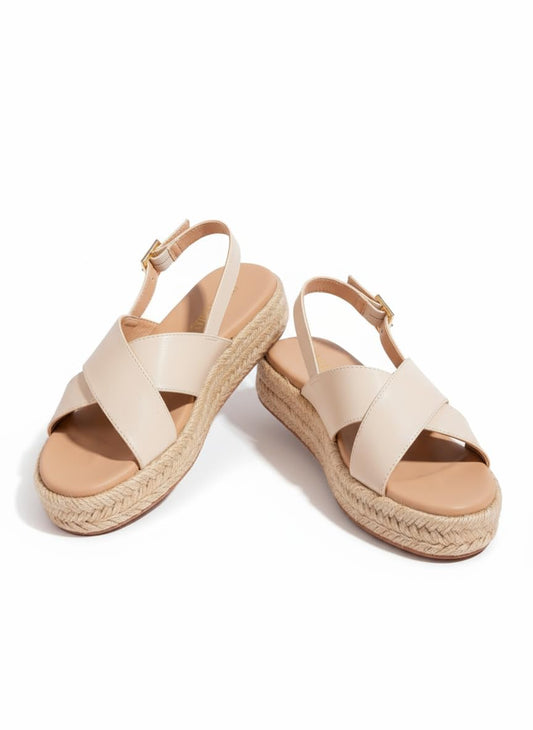 Indifeet Heels for Women Woman Stylish Wedges Sandals Ladies Latest Heel Chappals Girls Comfortable Wedge Sandal Female Fancy Platform Chappal Footwear Women’s Trendy Flatform Espadrilles Cream