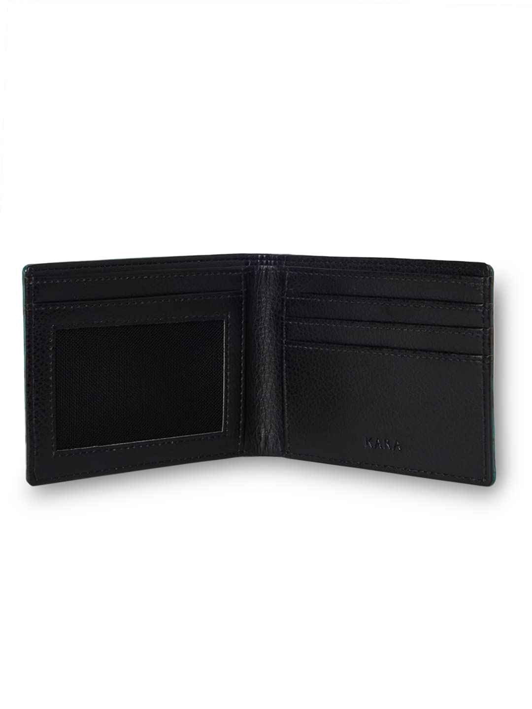 KARA Unisex Bifold Green Wallet Faux Leather Superhero Printed Canvas Purse with Metal Tin Box